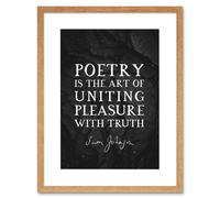 Artery8 Wall Art Print Slate Quote Samuel Johnson Poetry Artwork Framed 9X7 Inch in Beige | Size: W7" x H9" Artery8 Beige W7" x H9"