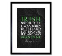 Artery8 Wall Art Print Slate Quote St Patricks Day Ireland Irish Artwork Framed 9X7 Inch