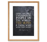 Artery8 Wall Art Print Slate Quote St Patricks Day Irish People Artwork Framed 9X7 Inch in Beige | Size: W7" x H9" Artery8 Beige W7" x H9"