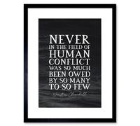 Artery8 Wall Art Print Slate Quote Winston Churchill Human Conflict Artwork Framed 9X7 Inch in Black | Size: W7" x H9" Artery8 Black W7" x H9"