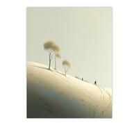 Artery8 Wall Art Print Snow Day By Amy Denver Minimalist Soft Pastel Yellow Minimalism Simple Modern Artwork Poster in Grey | Size: W12" x H16" Artery8 Grey W12" x H16"