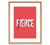 Artery8 Wall Art Print Solid Simple Words Fierce Art Framed 9x7 inch in Beige | Size: W7" x H9" Artery8 Beige W7" x H9"