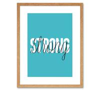 Artery8 Wall Art Print Solid Simple Words Strong Art Framed 9x7 inch in Beige | Size: W7" x H9" Artery8 Beige W7" x H9"