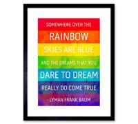 Artery8 Wall Art Print Somewhere Over Rainbow Frank Baum Artwork Framed 9X7 Inch