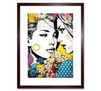 Artery8 Wall Art Print Soulmates Love of a Woman Gay LGBTQ Pan Floral Spring Flower Pattern Lesbian Artwork Framed 9X7 Inch in Brown | Size: W7" x H9" Artery8 Brown W7" x H9"