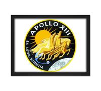 Artery8 Wall Art Print Space NASA Apollo 13 Mission Emblem Badge Patch Large Framed Wall Décor Art in White | Size: W18" x H24" Artery8 White W18" x H24"