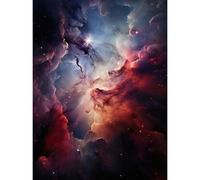 Artery8 Wall Art Print Space Nebula Image Hyperrealist Vibrant Artwork Purple Red Blue Star Birth Dust & Gas Clouds Poster | Size: W18" x H24" Artery8 Multicolor W18" x H24"
