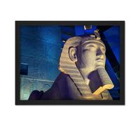 Artery8 Wall Art Print Sphinx Statue Ancient Egypt Photo Hieroglyph Large Framed Wall Décor Art in Light Oak | Size: W18" x H24" Artery8 Light Oak W18" x H24"