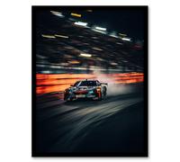 Artery8 Wall Art Print Sports Car Challenge Motorsport Racing Circuit For Him Man Cave Artwork Art Framed in Black | Size: W12" x H16" Artery8 Black W12" x H16"
