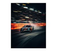 Artery8 Wall Art Print Sports Car Challenge Motorsport Racing Circuit For Him Man Cave Artwork Poster in Black | Size: W18" x H24" Artery8 Black W18" x H24"