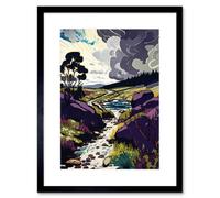 Artery8 Wall Art Print Stormy Clouds Over Stream Wild Scottish Landscape Artwork Framed 9X7 Inch