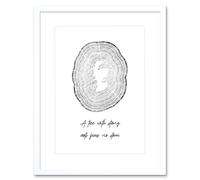 Artery8 Wall Art Print Strong Roots Storm Scotland Map Tree Rings Framed Art in White | Size: W7" x H9" Artery8 White W7" x H9"