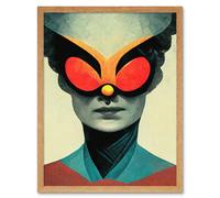 Artery8 Wall Art Print Suffragette Superheroine Emily Pankhurst Votes For Women Art Framed in Light Oak | Size: W12" x H16" Artery8 Light Oak W12" x H16"