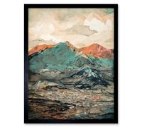 Artery8 Wall Art Print Sunrise in Lienz Austria City Under Mountain Range Art Framed in Black | Size: W12" x H16" Artery8 Black W12" x H16"