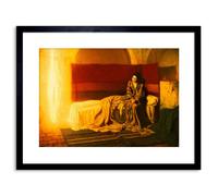 Artery8 Wall Art Print Tanner The Annunciation Painting Artwork Framed 9X7 Inch in Black | Size: W7" x H9" Artery8 Black W7" x H9"