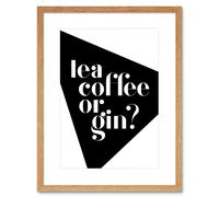 Artery8 Wall Art Print Tea Coffee Or Gin Artwork Framed 9X7 Inch in Beige | Size: W7" x H9" Artery8 Beige W7" x H9"