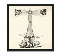 Artery8 Wall Art Print Temperance Movement Alcohol Warning Lighthouse Ad Square Framed Picture 16X16 Inch in Black | Size: W16" x H16" Artery8 Black W16" x H16"