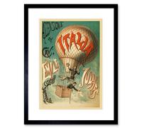 Artery8 Wall Art Print Tensi Emile Julhes Hot Air Balloon Old Advertising Framed in Black | Size: W7" x H9" Artery8 Black W7" x H9"