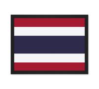 Artery8 Wall Art Print Thailand National Flag Patriotic Vexillology World Flags Country Region Poster Large Framed Wall Décor Art | Size: W18" x H24" Artery8 Brown W18" x H24"