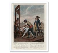 Artery8 Wall Art Print The Death of Robespierre Guillotine Execution French Revolution Vintage Art Framed in White | Size: W12" x H16" Artery8 White W12" x H16"