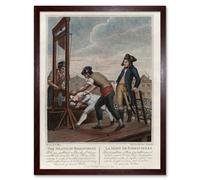 Artery8 Wall Art Print The Death of Robespierre Guillotine Execution French Revolution Vintage Art Framed in Brown | Size: W12" x H16" Artery8 Brown W12" x H16"