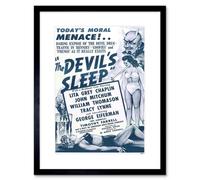 Artery8 Wall Art Print The Devils Sleep Bennies Phenos Drugs 1950's Blue Framed 9X7 Inch