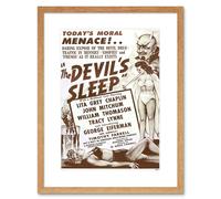Artery8 Wall Art Print The Devils Sleep Bennies Phenos Drugs 1950's Framed in Beige | Size: W7" x H9" Artery8 Beige W7" x H9"