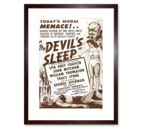 Artery8 Wall Art Print The Devils Sleep Bennies Phenos Drugs 1950's Framed in Brown | Size: W7" x H9" Artery8 Brown W7" x H9"