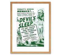 Artery8 Wall Art Print The Devils Sleep Bennies Phenos Drugs 1950's Green Framed in Beige | Size: W7" x H9" Artery8 Beige W7" x H9"