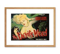 Artery8 Wall Art Print The Devils Weed Reefer Poster Art Black Framed 9x7 inch in Beige | Size: W7" x H9" Artery8 Beige W7" x H9"