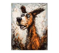 Artery8 Wall Art Print The Master Calls Artwork Fun Dog Painting By Tom Jones Poster | Size: W12" x H16" Artery8 Multicolor W12" x H16"