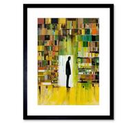 Artery8 Wall Art Print The Silence A Person Finds In A Quiet Library Artwork Framed 9X7 Inch