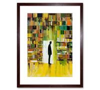 Artery8 Wall Art Print The Silence a Person Finds in a Quiet Library Artwork Framed 9X7 Inch in Brown | Size: W7" x H9" Artery8 Brown W7" x H9"