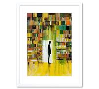 Artery8 Wall Art Print The Silence a Person Finds in a Quiet Library Artwork Framed 9X7 Inch in White | Size: W7" x H9" Artery8 White W7" x H9"
