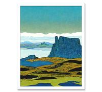 Artery8 Wall Art Print The Storr Isle Of Skye Scottish Landscape Art Framed in White | Size: W12" x H16" Artery8 White W12" x H16"