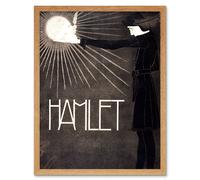 Artery8 Wall Art Print Theatre Stage Play Hamlet Shakespeare Netherlands Vintage Black & White Art Framed in Light Oak | Size: W12" x H16" Artery8 Light Oak W12" x H16"