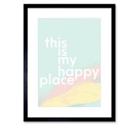 Artery8 Wall Art Print This Is My Happy Place Framed 9X7 Inch