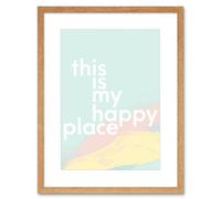 Artery8 Wall Art Print This is My Happy Place Framed in Beige | Size: W7" x H9" Artery8 Beige W7" x H9"