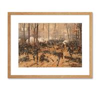Wall Art Print Thulstrup Battle Shiloh USA American Civil War Framed Artery8 Beige W7 inch x H9 inch