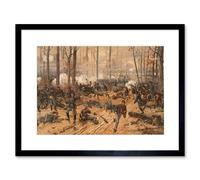 Artery8 Wall Art Print Thulstrup Battle Shiloh USA American Civil War Framed in Black | Size: W7" x H9" Artery8 Black W7" x H9"