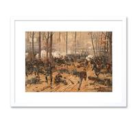 Artery8 Wall Art Print Thulstrup Battle Shiloh USA American Civil War Framed in White | Size: W7" x H9" Artery8 White W7" x H9"