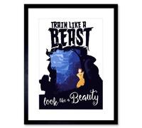 Artery8 Wall Art Print Train Hard Look Like A Beauty Artwork Framed 9X7 Inch