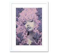 Artery8 Wall Art Print Tree Nymph Lavender Purple Pink Woodland Forest Spirit Conceptual Artwork Framed 9X7 Inch in White | Size: W7" x H9" Artery8 White W7" x H9"