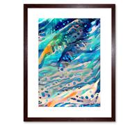 Artery8 Wall Art Print Tropical Beach Seaside Waves Abstract Framed in Brown | Size: W7" x H9" Artery8 Brown W7" x H9"