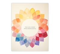 Wall Art Print True Love is Born from Understanding Buddhist Mandala Poster Artery8 Orange W24 inch x H32 inch