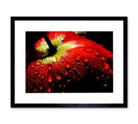 Artery8 Wall Art Print Tulip Close Up Macro Raindrops Art Black Framed 9X7 Inch