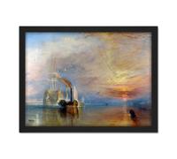 Artery8 Wall Art Print Turner The Fighting Temeraire Ship Painting Large Framed Wall Décor Art in Brown | Size: W18" x H24" Artery8 Brown W18" x H24"