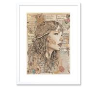 Artery8 Wall Art Print Upcycled Music Book Page Singer Portrait Artwork Framed 9X7 Inch in White | Size: W7" x H9" Artery8 White W7" x H9"