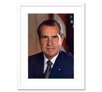 Wall Art Print US President Richard Nixon Portrait Photo Artwork Framed 9X7 Inch Artery8 White W7 inch x H9 inch