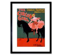 Artery8 Wall Art Print Vaudeville Circus Artwork Framed 9X7 Inch in Black | Size: W7" x H9" Artery8 Black W7" x H9"